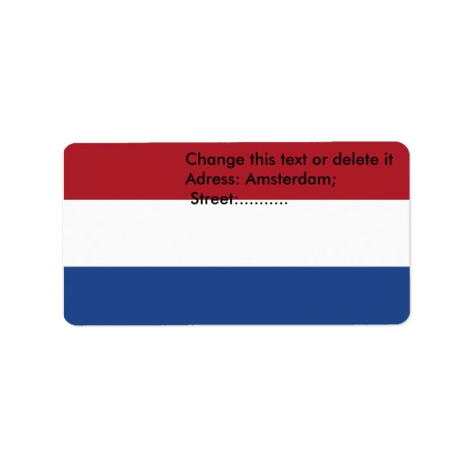 Eigen label met vlag van Nederland (Voorkant)