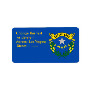 Eigen label met vlag van Nevada, VS.