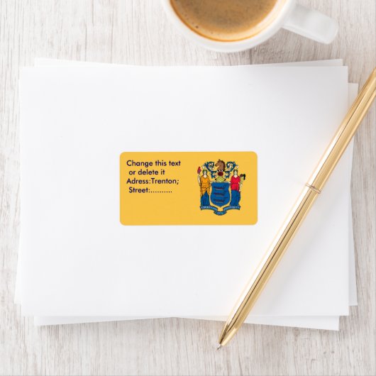 Eigen label met vlag van New Jersey, VS (Insitu)