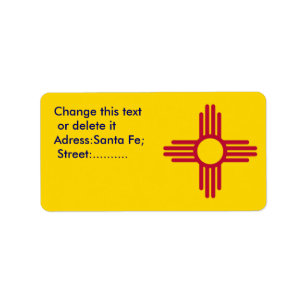 Eigen label met vlag van New Mexico, U.S.A.