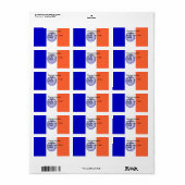 Eigen label met vlag van New York, VS (Full Sheet)