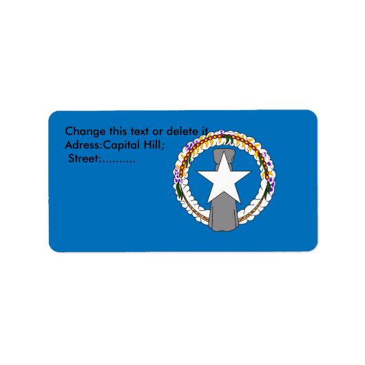 Eigen label met vlag van Noordelijke Mariana (Voorkant)