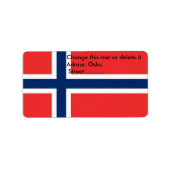 Eigen label met vlag van Noorwegen (Voorkant)