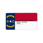 Eigen label met vlag van North Carolina, VS. (Voorkant)
