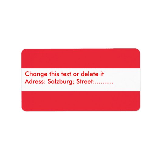 Eigen label met vlag van Oostenrijk (Voorkant)