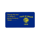 Eigen label met vlag van Oregon, VS (Voorkant)