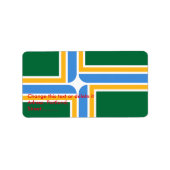 Eigen label met vlag van Portland, VS (Voorkant)