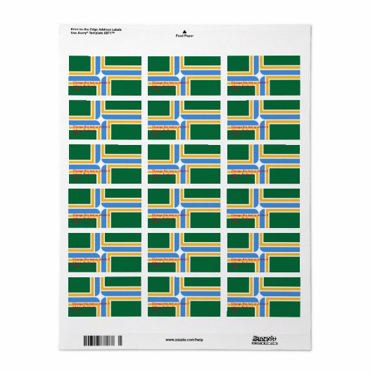 Eigen label met vlag van Portland, VS (Full Sheet)
