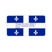 Eigen label met vlag van Quebec, Canada (Voorkant)