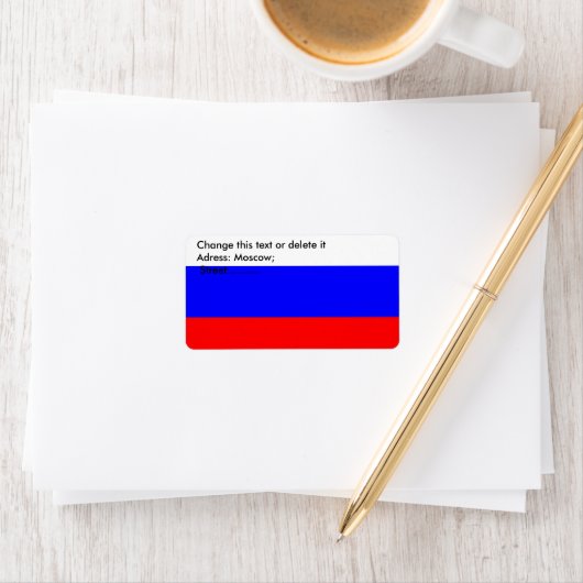 Eigen label met vlag van Rusland (Insitu)