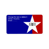 Eigen label met vlag van San Antonio, U.S.A. (Voorkant)