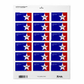 Eigen label met vlag van San Antonio, U.S.A. (Full Sheet)