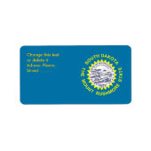 Eigen label met vlag van South Dakota, VS (Voorkant)