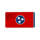 Eigen label met vlag van Tennessee, Verenigde Stat (Voorkant)