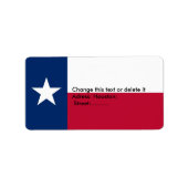 Eigen label met vlag van Texas, VS. (Voorkant)