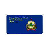 Eigen label met vlag van Vermont, VS (Voorkant)