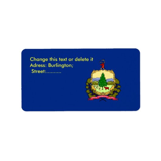 Eigen label met vlag van Vermont, VS (Voorkant)