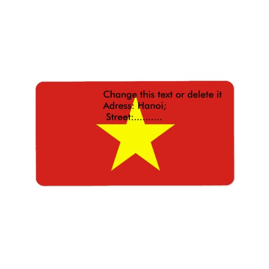 Eigen label met vlag van Vietnam (Voorkant)