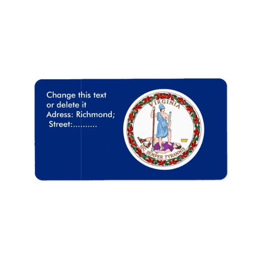 Eigen label met vlag van Virginia, VS (Voorkant)