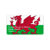 Eigen label met vlag van Wales (Voorkant)