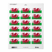 Eigen label met vlag van Wales (Full Sheet)