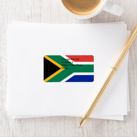 Eigen label met vlag van Zuid-Afrika (Insitu)