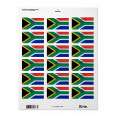 Eigen label met vlag van Zuid-Afrika (Full Sheet)