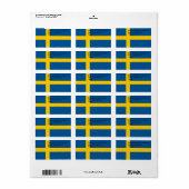 Eigen label met vlag van Zweden (Full Sheet)