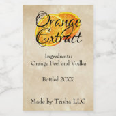 Eigen label Oranje extraheren Wijn Etiket (Enkel label)