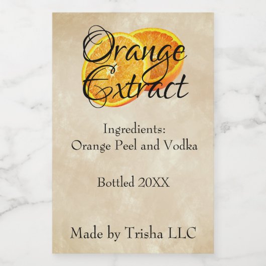 Eigen label Oranje extraheren Wijn Etiket (Enkel label)