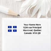 Eigen label voor blauw Quebec-gebied (Insitu)