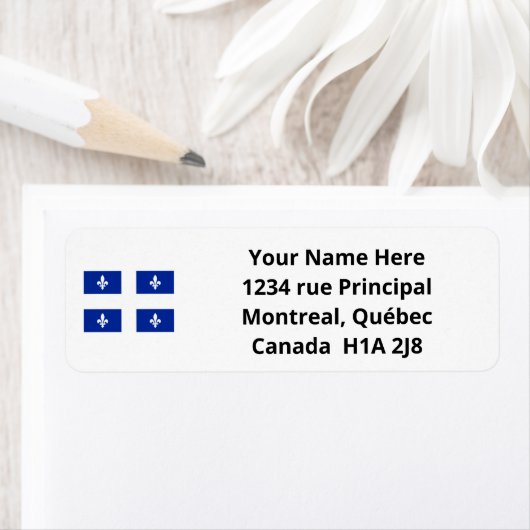 Eigen label voor blauw Quebec-gebied (Insitu)