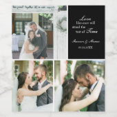 Eigen label voor drie foto's Collage Weddenschap Wijn Etiket (Enkel label)