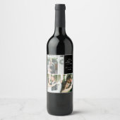 Eigen label voor drie foto's Collage Weddenschap Wijn Etiket (Voorkant)