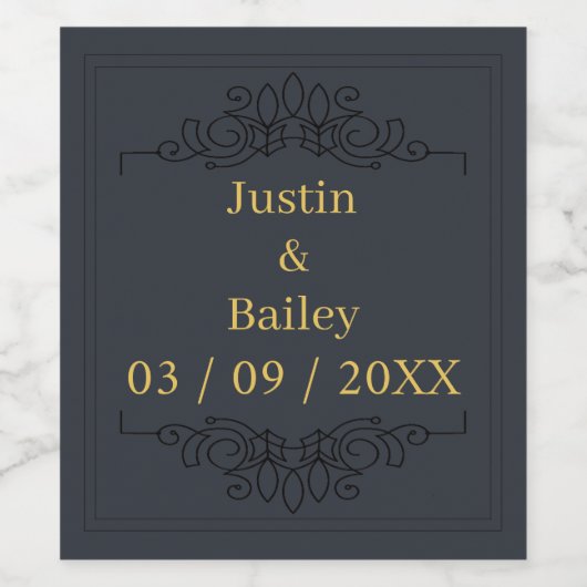 Eigen label voor Gold Name Wine Label ingesteld Wijn Etiket (Enkel label)