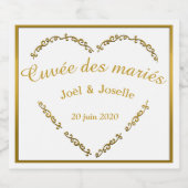 Eigen label voor huwelijksfles sparkling wijnetiket (Enkel label)