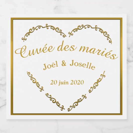 Eigen label voor huwelijksfles sparkling wijnetiket (Enkel label)