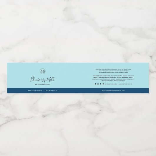 Eigen label voor kleurstoffen Contrastingrediënten Waterfles Etiket (Enkel label)