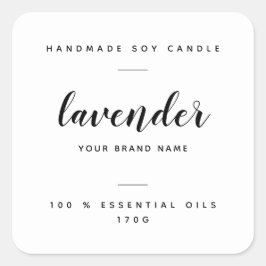 Eigen label voor witte verpakking en kaarsje