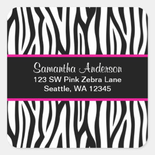 Eigen label zwart-wit en roze blauw Zebra