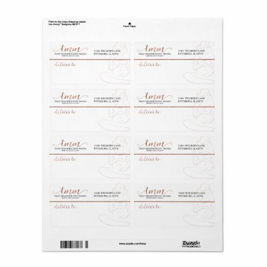 Eigen labelontwerp | Niet bewerkbare Sjabloon Etiket (Full Sheet)