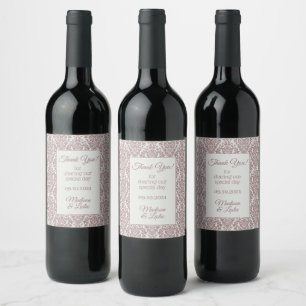 Eigen labels voor Damask Pattern-wijn Wijn Etiket