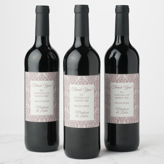 Eigen labels voor Damask Pattern-wijn Wijn Etiket (Flessen)