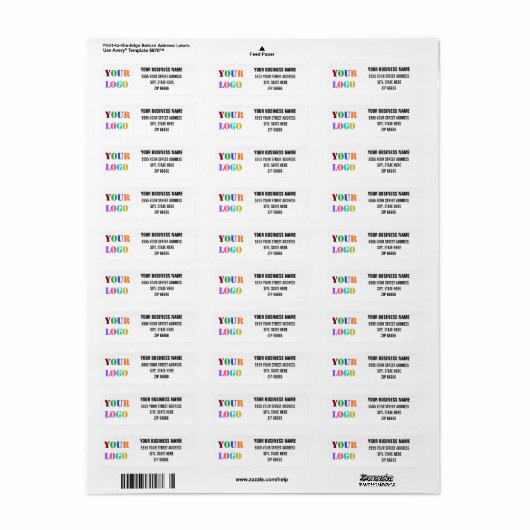 Eigen labels voor het retouradres van uw Logo (Full Sheet)