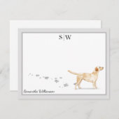 Eigen labrador Retriever grijs randmonogram Notitiekaartje (Voorkant / Achterkant)