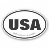 Eigen land of staat afkorting ovaal vinyl sticker (Voorkant)