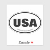 Eigen land of staat afkorting ovaal vinyl sticker (Vel)