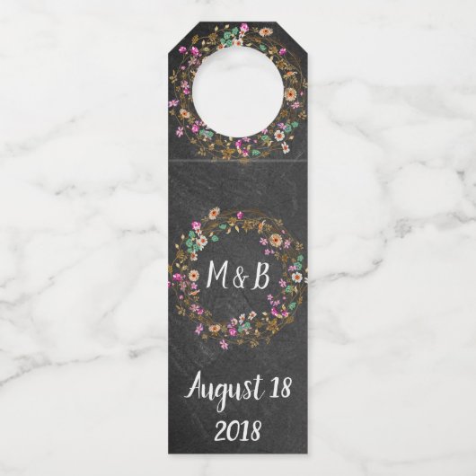 Eigen landstijl Cute Floral WreatArt Motif Flessenhanger (Achterkant)
