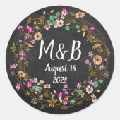 Eigen landstijl Floral met grote kunst Motif Ronde Sticker (Voorkant)