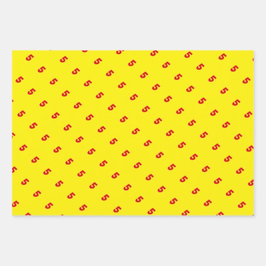 Eigen leeftijdsnummer kleurig kind geboortedag inpakpapier vel (Voorkant 3)